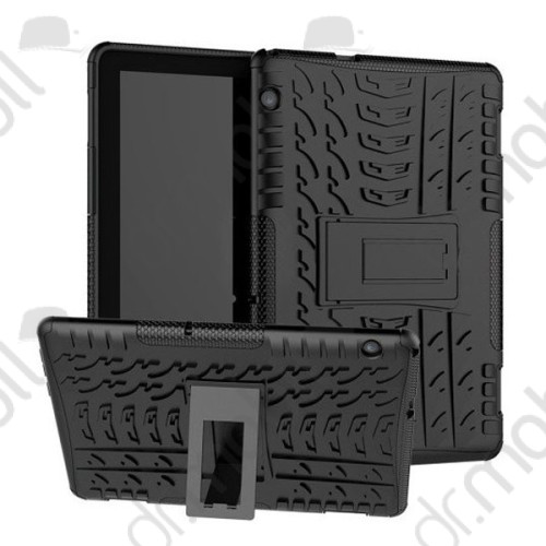 Defender műanyag telefonvédő Huawei MediaPad T5 10 LTE,T5 10 WIFI, tok (közepesen ütésálló, gumi / szilikon belső, kitámasztó, autógumi minta) fekete
